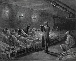 Lecteur de la Bible dans un refuge de nuit, de 